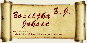 Bosiljka Joksić vizit kartica
